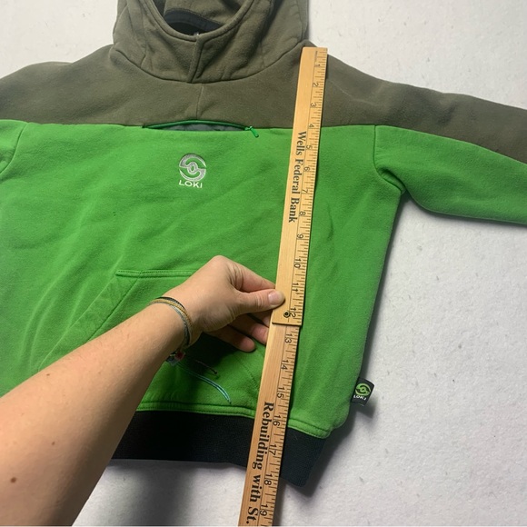 Loki All-Tech hoodie Sweatshirt built in mittens/face cover Marvel Green size 7 - Picture 12 of 12
